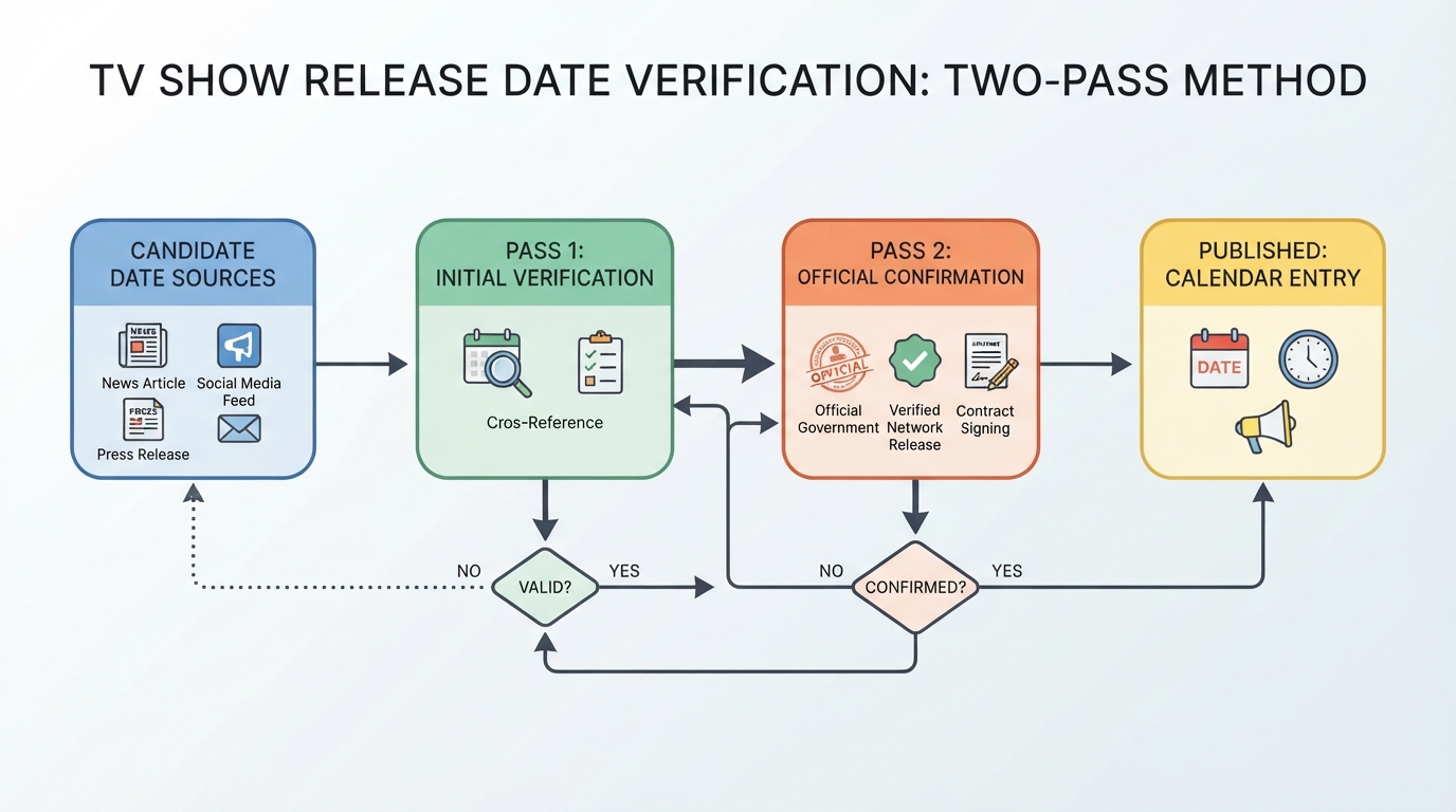 Workflow diagram for tv show release dates.