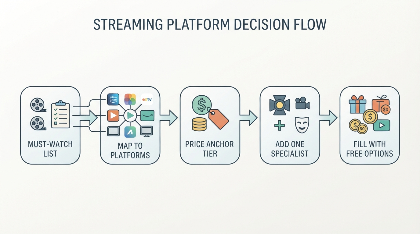Workflow diagram for best streaming platforms.