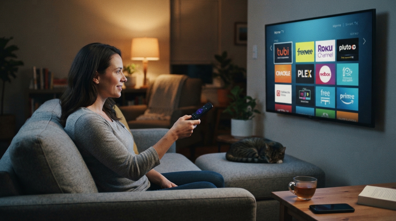 Editorial illustration for top free streaming apps.