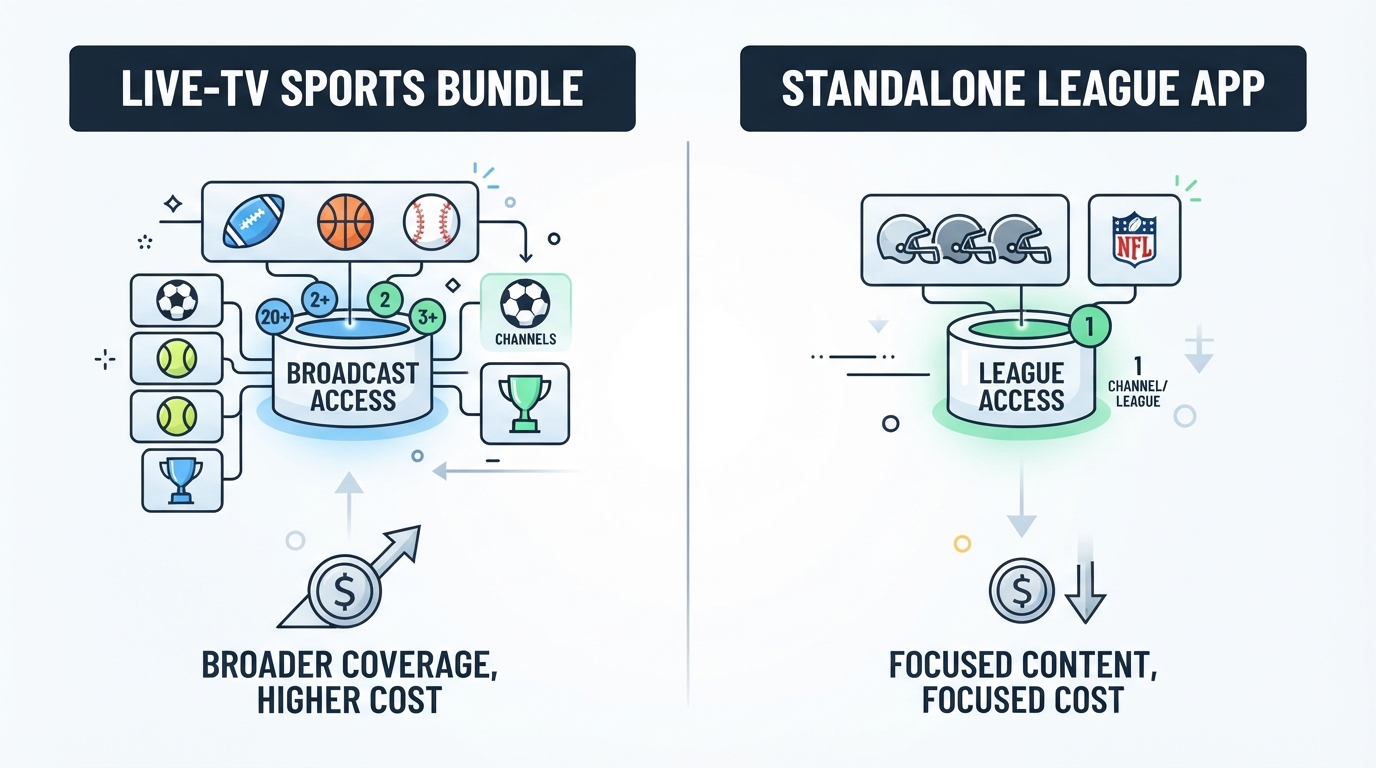 Workflow diagram for best streaming service for sports.