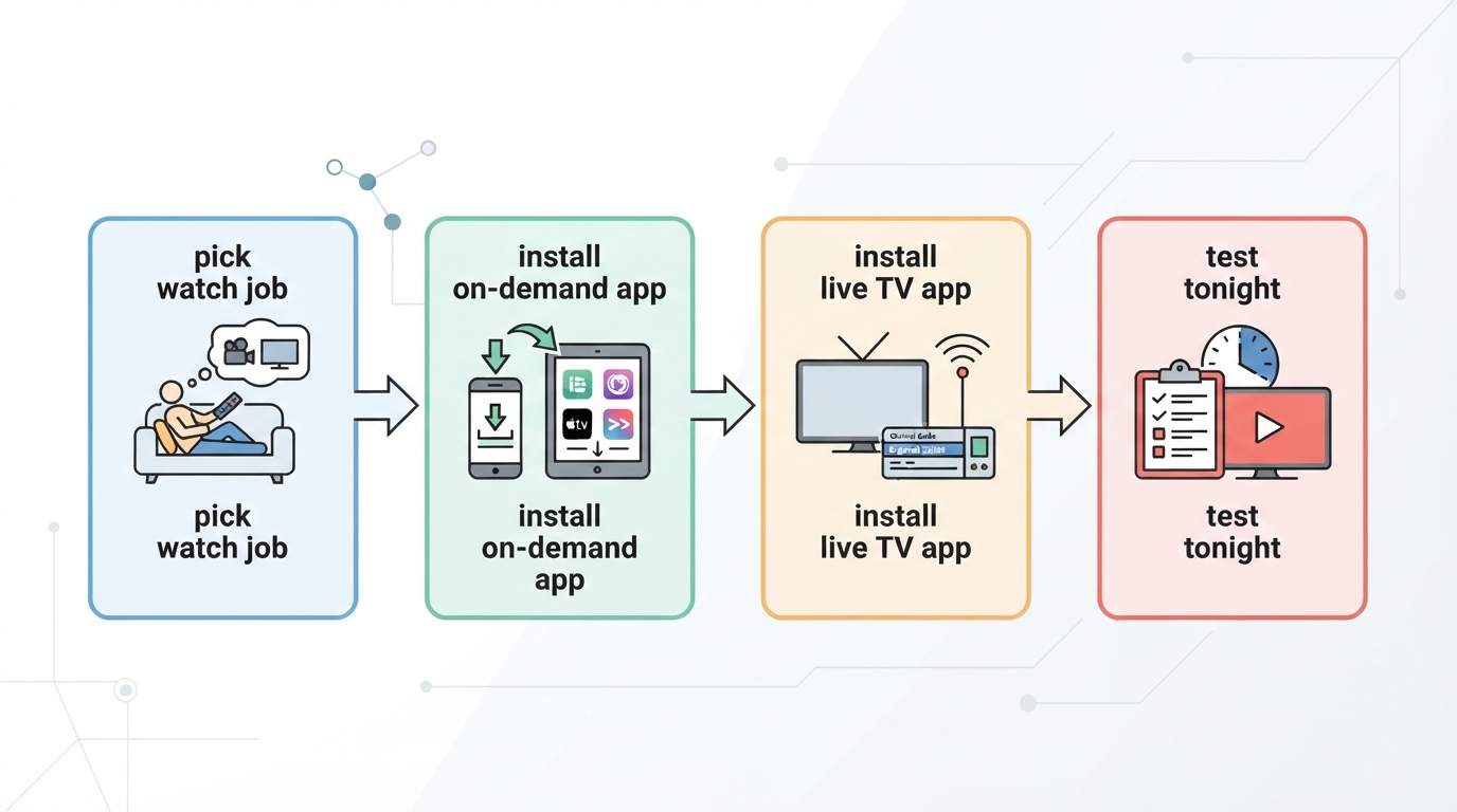 Workflow diagram for top free streaming apps.