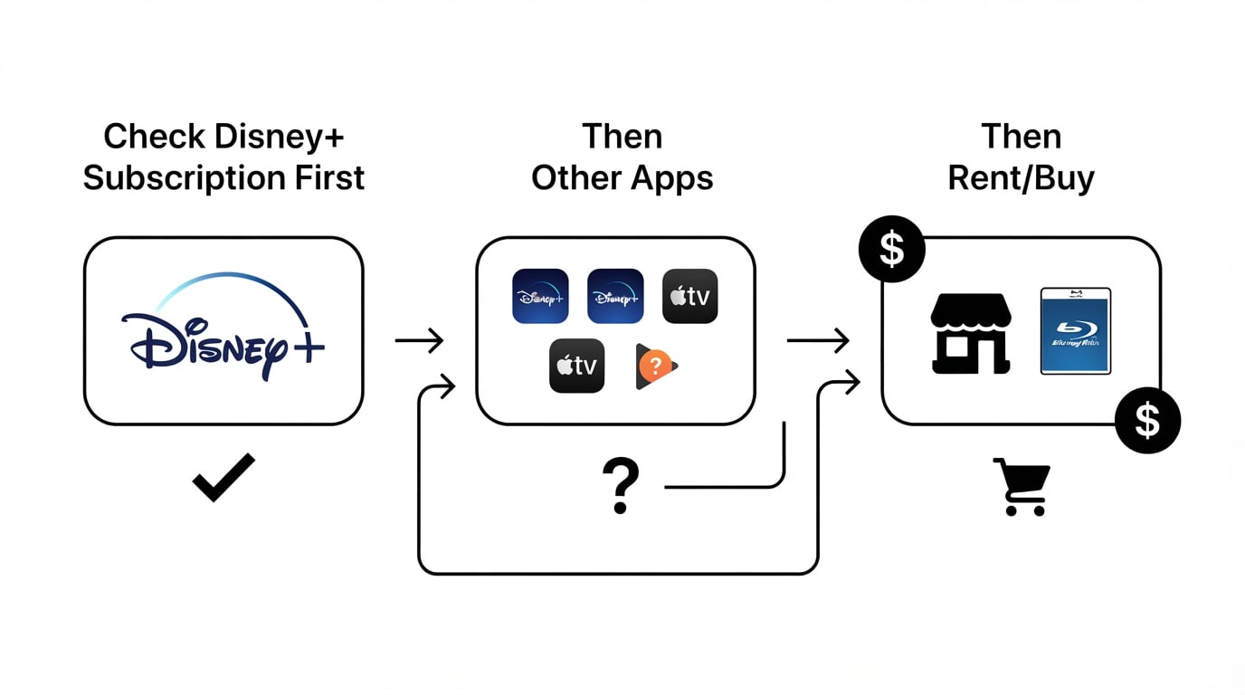 Workflow diagram for where to watch star wars movies.