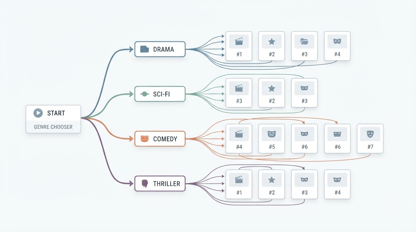 Workflow diagram for apple tv shows list.