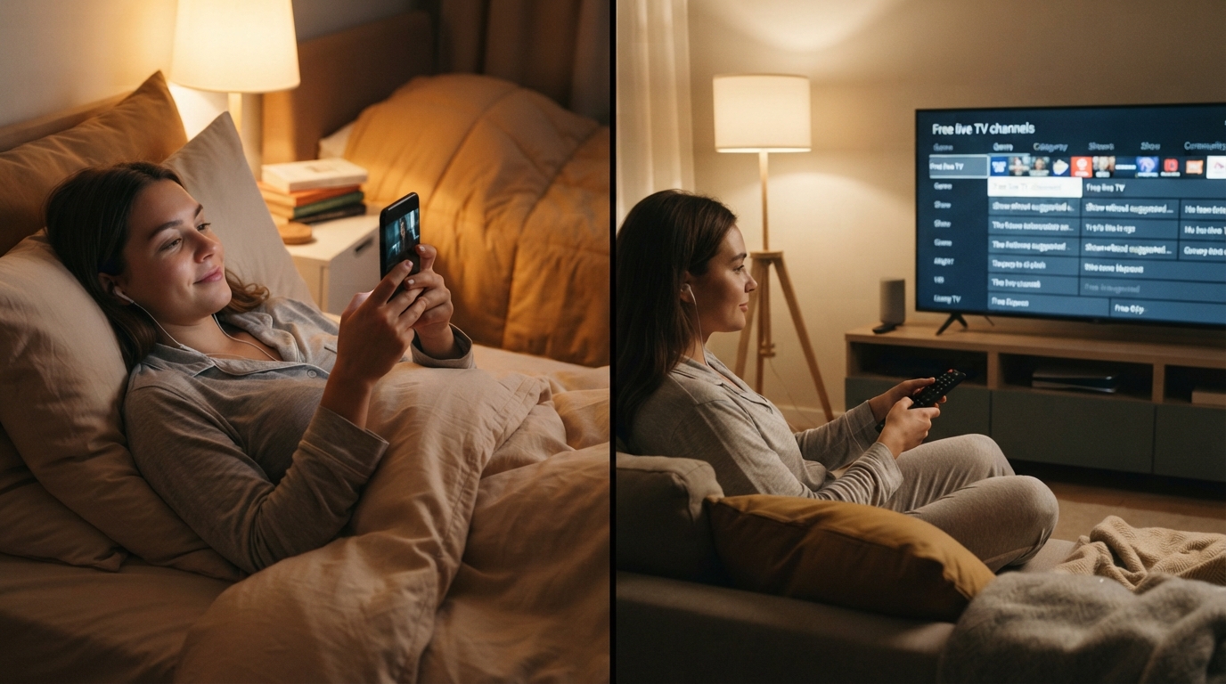 Editorial illustration for top free streaming apps.