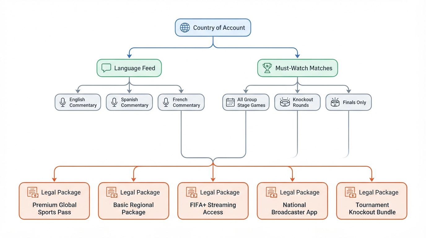 Workflow diagram for how to stream world cup 2026.