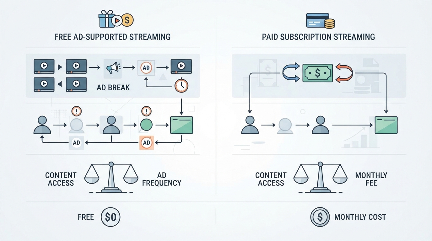Workflow diagram for best free streaming services.