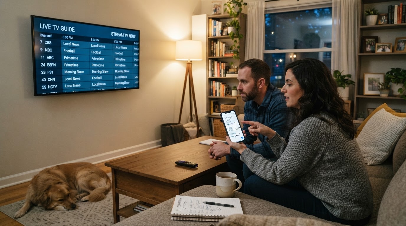Editorial illustration for best live tv streaming service.