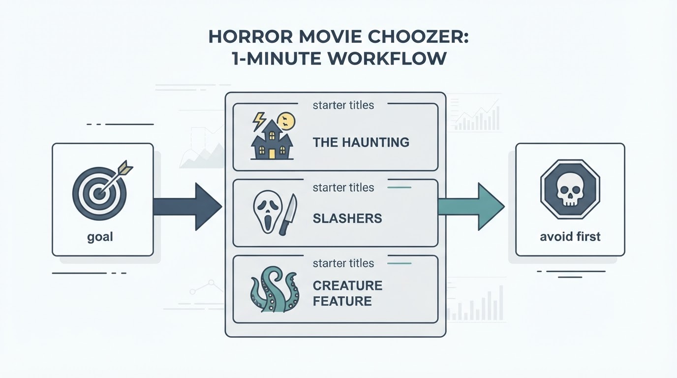 Workflow diagram for horror movies to watch.